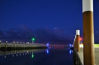 Oudeschild Hafen bei Nacht Texel NL